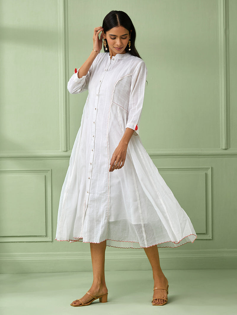 White calf hot sale length dress