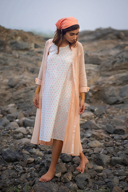 Peach kali dress (Set of 2)