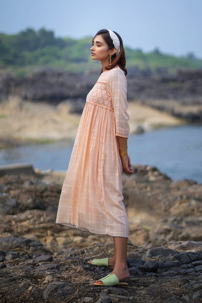 Peach Lace Kota Dress