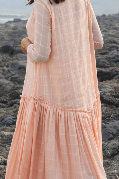 Peach Gather Dress