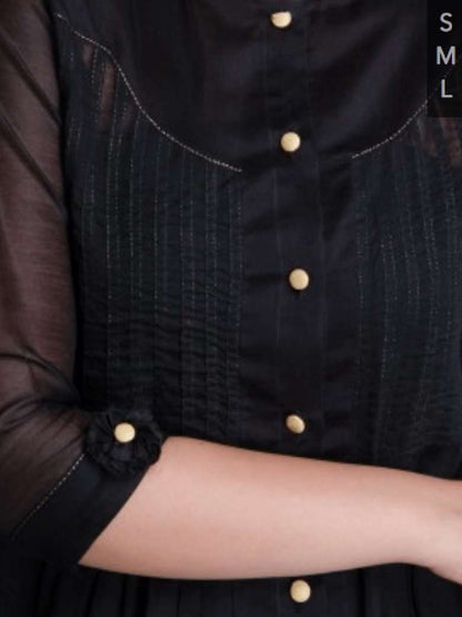 Black Front Open Shirt - Sonal Kabra