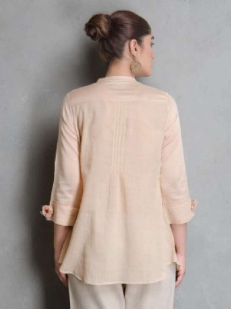 Front Open Beige Shirt