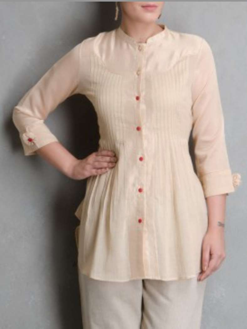 Front Open Beige Shirt