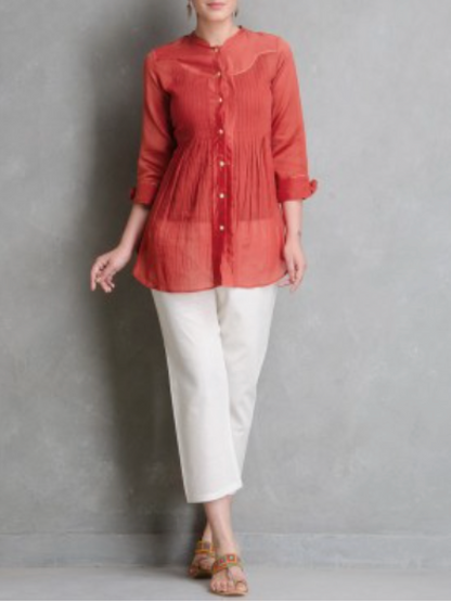 Red Front Open Shirt