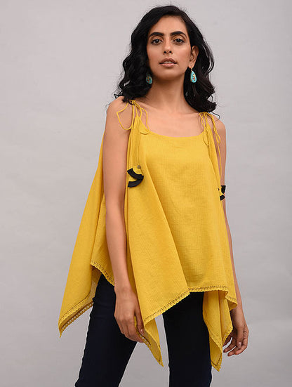 Yellow Cotton Dobby Top