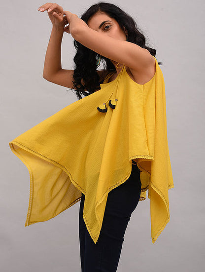 Yellow Cotton Dobby Top