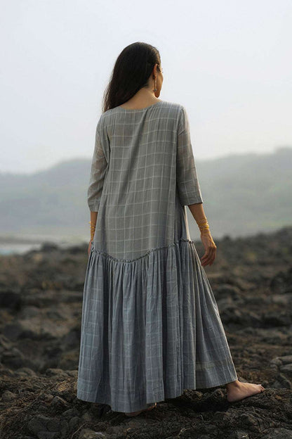 Grey Gather Dress