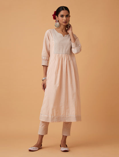 Powder Zari Kurta Set