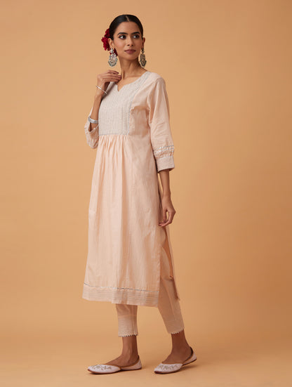 Powder Zari Kurta Set