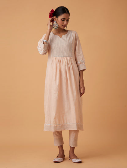 Powder Zari Kurta Set