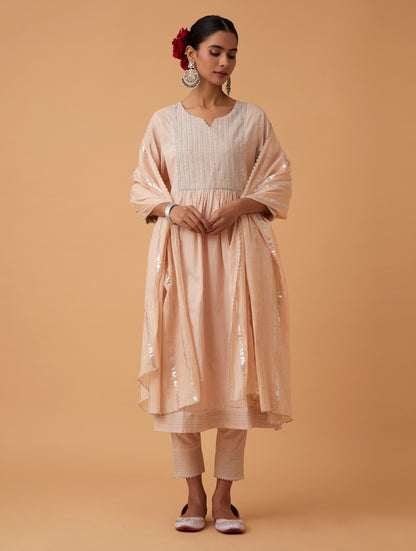 Powder Zari Kurta Set