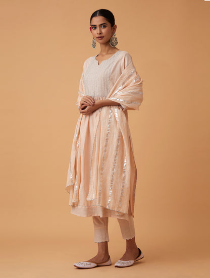 Powder Zari Kurta Set