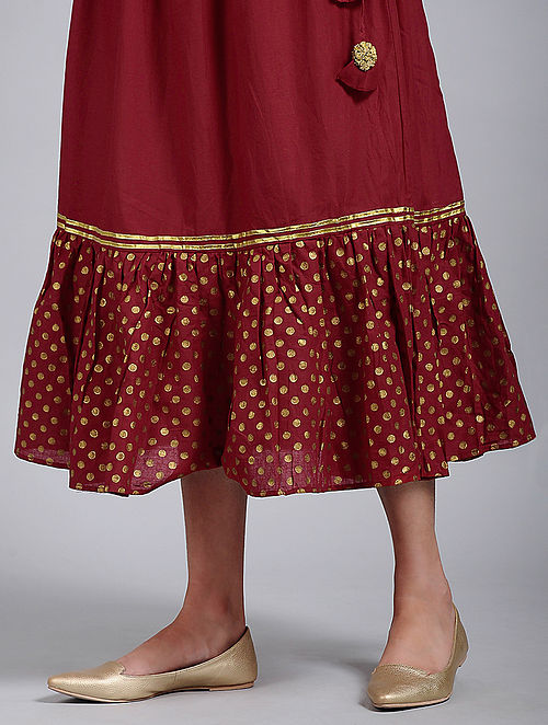 Red Gold Gather Skirt