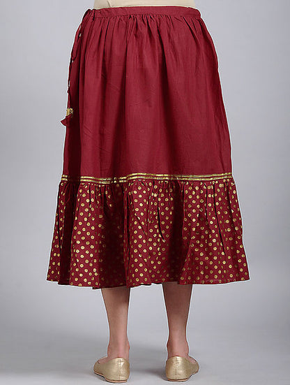 Red Gold Gather Skirt