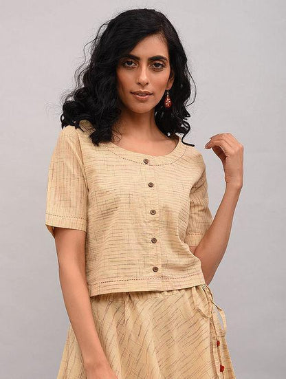 Beige Cotton Top - Sonal Kabra