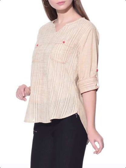 Beige south cotton shirt - Sonal Kabra