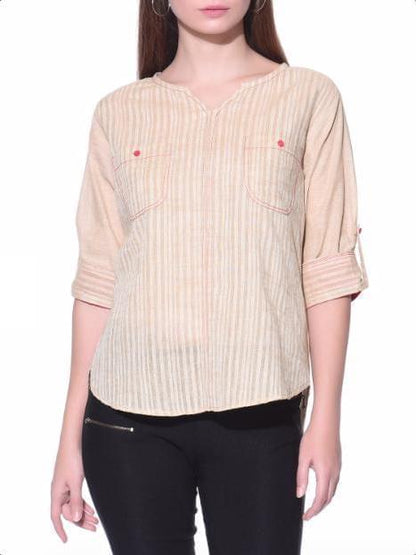 Beige south cotton shirt - Sonal Kabra