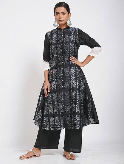 Black flower dress (Set of 2) - Sonal Kabra