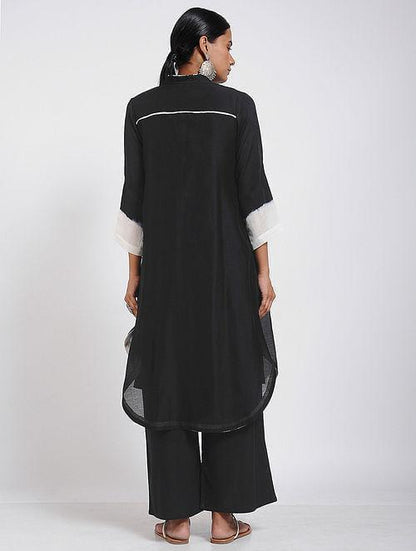 Black pintuck shibori kurta - Sonal Kabra