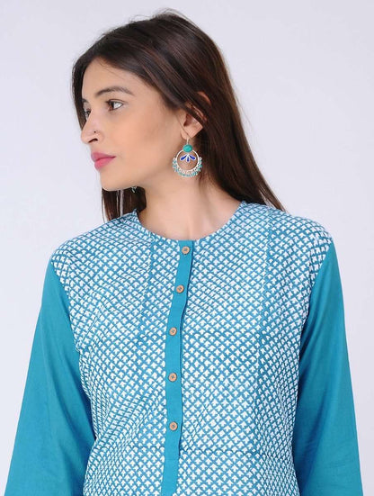 Blue high-low kurta - Sonal Kabra