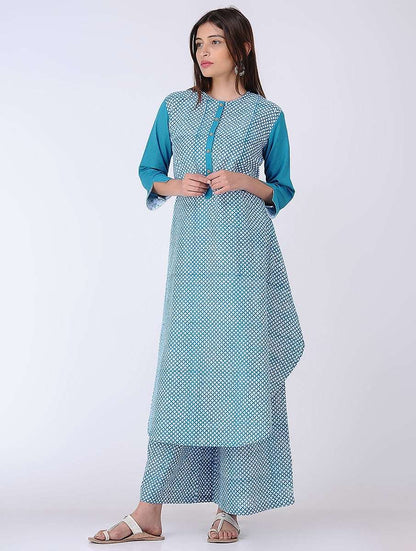 Blue high-low kurta - Sonal Kabra