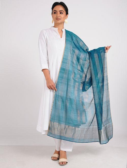 Chanderi zari dupatta Sarees & Stoles Sonal Kabra Sonal Kabra Buy Shop online premium luxury fashion clothing natural fabrics sustainable organic hand made handcrafted artisans craftsmen