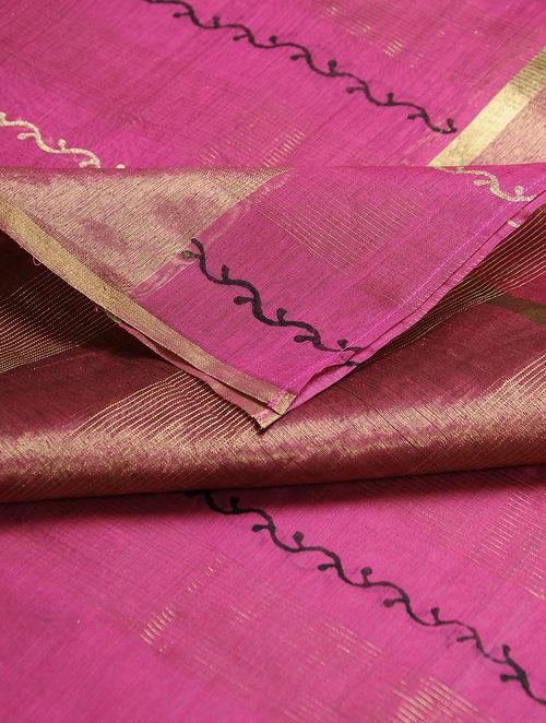 Chanderi zari dupatta Sarees & Stoles Sonal Kabra Sonal Kabra Buy Shop online premium luxury fashion clothing natural fabrics sustainable organic hand made handcrafted artisans craftsmen