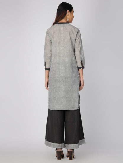 Charcoal checks kurta Kurta The Neem Tree Sonal Kabra Buy Shop online premium luxury fashion clothing natural fabrics sustainable organic hand made handcrafted artisans craftsmen