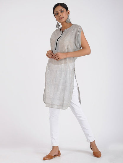 Cowl sleeve kurta Kurta Sonal Kabra Sonal Kabra Buy Shop online premium luxury fashion clothing natural fabrics sustainable organic hand made handcrafted artisans craftsmen