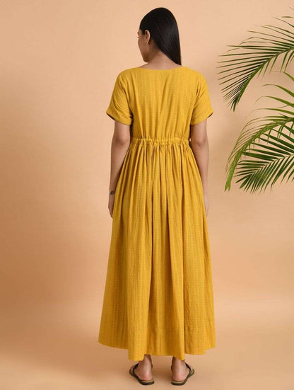 Double Pocket Maxi Dress Dress The Neem Tree Sonal Kabra Buy Shop online premium luxury fashion clothing natural fabrics sustainable organic hand made handcrafted artisans craftsmen