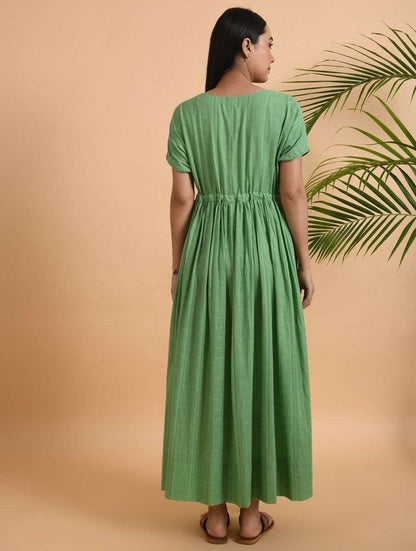 Double Pocket Maxi Dress Dress The Neem Tree Sonal Kabra Buy Shop online premium luxury fashion clothing natural fabrics sustainable organic hand made handcrafted artisans craftsmen