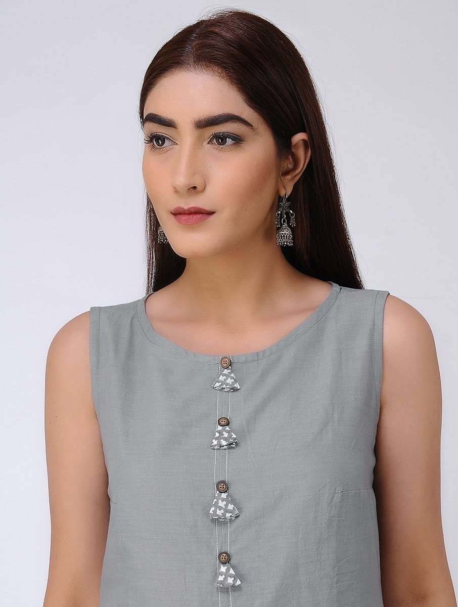 Grey drape dress Dress The Neem Tree Sonal Kabra Buy Shop online premium luxury fashion clothing natural fabrics sustainable organic hand made handcrafted artisans craftsmen