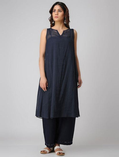 Indigo love (Set of 2) Dress Sonal Kabra Sonal Kabra Buy Shop online premium luxury fashion clothing natural fabrics sustainable organic hand made handcrafted artisans craftsmen