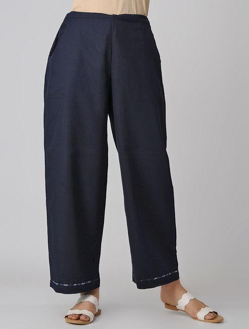 Indigo pants Pants Sonal Kabra Sonal Kabra Buy Shop online premium luxury fashion clothing natural fabrics sustainable organic hand made handcrafted artisans craftsmen