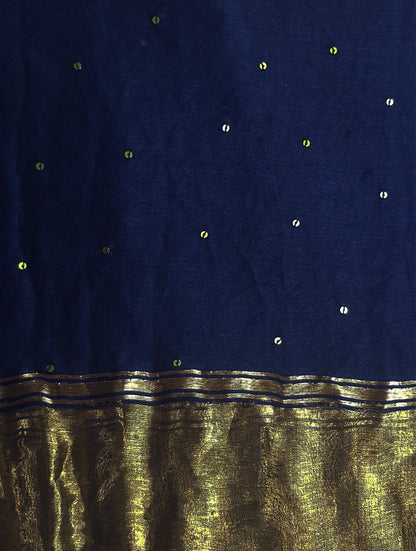 Indigo Sequenced Dupatta Dupatta & Stoles Sonal Kabra Sonal Kabra Buy Shop online premium luxury fashion clothing natural fabrics sustainable organic hand made handcrafted artisans craftsmen