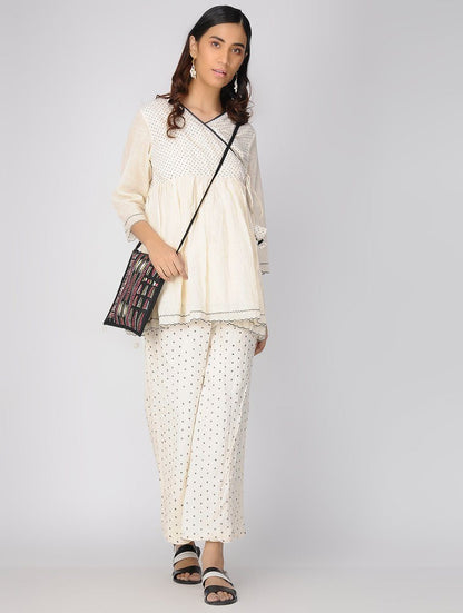 Ivory angarakha top Top The Neem Tree Sonal Kabra Buy Shop online premium luxury fashion clothing natural fabrics sustainable organic hand made handcrafted artisans craftsmen