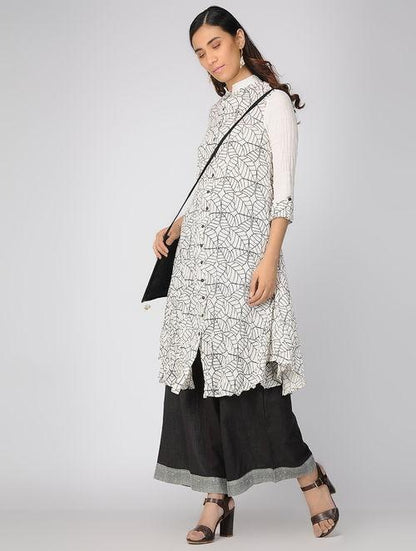 Ivory leaf dress Jacket dress Sonal Kabra Sonal Kabra Buy Shop online premium luxury fashion clothing natural fabrics sustainable organic hand made handcrafted artisans craftsmen