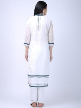 Ocean blue kurta Kurta Sonal Kabra Sonal Kabra Buy Shop online premium luxury fashion clothing natural fabrics sustainable organic hand made handcrafted artisans craftsmen