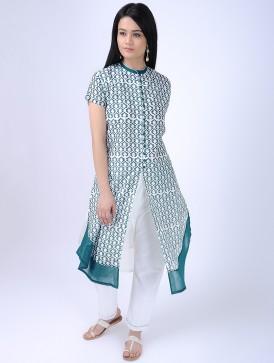 Ocean blue kurta Kurta Sonal Kabra Sonal Kabra Buy Shop online premium luxury fashion clothing natural fabrics sustainable organic hand made handcrafted artisans craftsmen