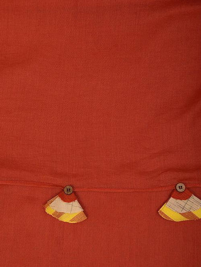 Orange Mul Dupatta Dupatta & Stoles The Neem Tree Sonal Kabra Buy Shop online premium luxury fashion clothing natural fabrics sustainable organic hand made handcrafted artisans craftsmen