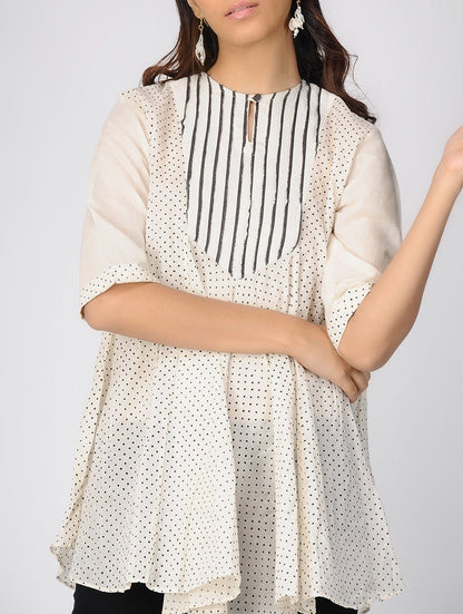 Pin tucked cotton top Top The Neem Tree Sonal Kabra Buy Shop online premium luxury fashion clothing natural fabrics sustainable organic hand made handcrafted artisans craftsmen