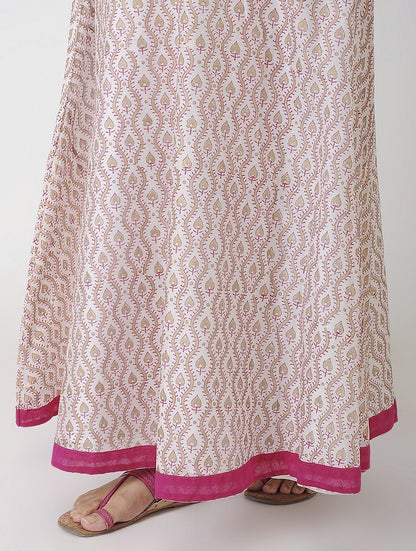 Pink and gold skirt Skirt The Neem Tree Sonal Kabra Buy Shop online premium luxury fashion clothing natural fabrics sustainable organic hand made handcrafted artisans craftsmen