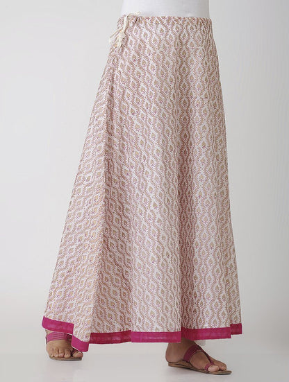 Pink and gold skirt Skirt The Neem Tree Sonal Kabra Buy Shop online premium luxury fashion clothing natural fabrics sustainable organic hand made handcrafted artisans craftsmen