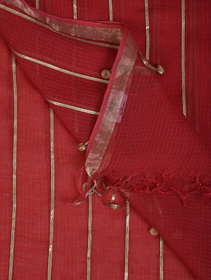 Pink Handwoven Kota Dupatta with Gota Details Dupatta & Stoles The Neem Tree Sonal Kabra Buy Shop online premium luxury fashion clothing natural fabrics sustainable organic hand made handcrafted artisans craftsmen