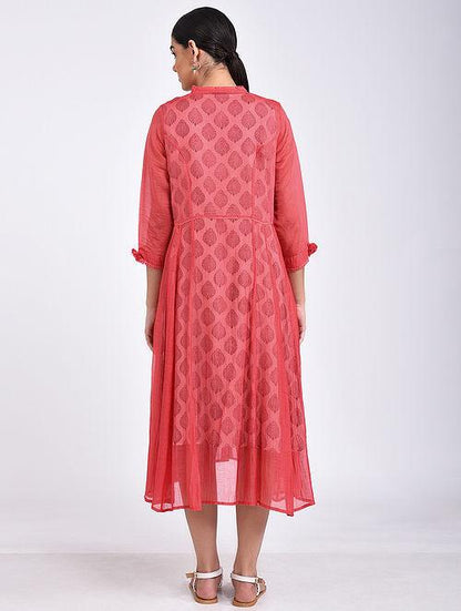 Pink kali dress Jacket dress The Neem Tree Sonal Kabra Buy Shop online premium luxury fashion clothing natural fabrics sustainable organic hand made handcrafted artisans craftsmen