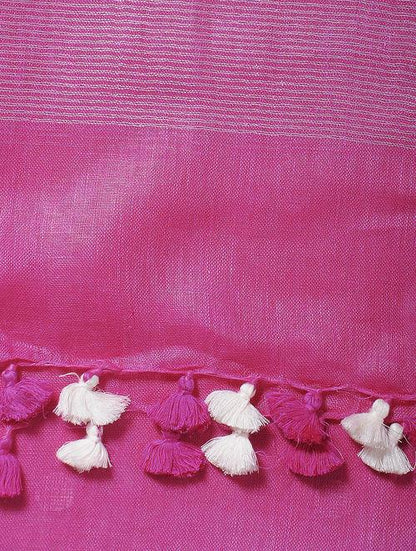 Flowy pink bhagalpuri dupatta, natural shine fine zari lines, dry cleaning advisable 