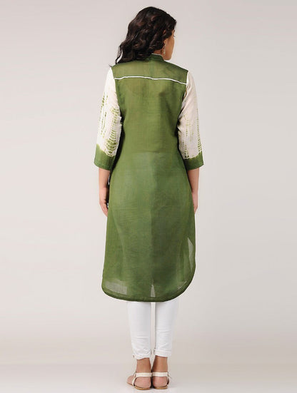 Pintuck shibori kurta Kurta Sonal Kabra Sonal Kabra Buy Shop online premium luxury fashion clothing natural fabrics sustainable organic hand made handcrafted artisans craftsmen