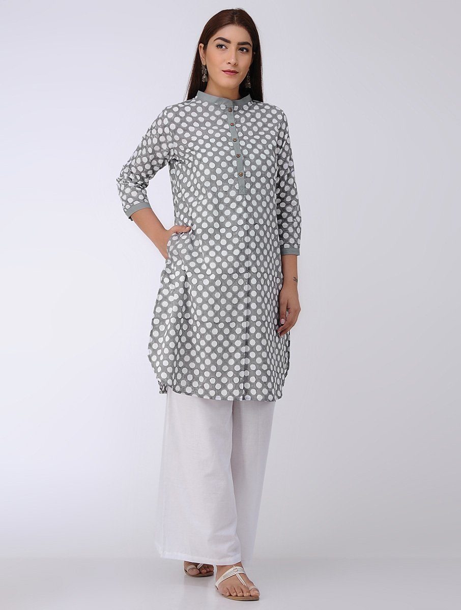 Polka kurta Kurta The Neem Tree Sonal Kabra Buy Shop online premium luxury fashion clothing natural fabrics sustainable organic hand made handcrafted artisans craftsmen