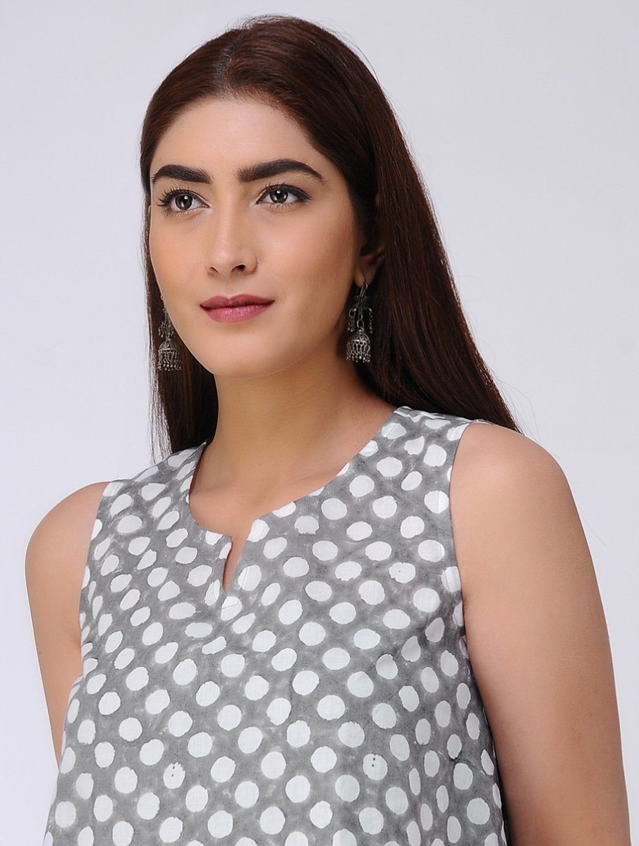 Polka top Top The Neem Tree Sonal Kabra Buy Shop online premium luxury fashion clothing natural fabrics sustainable organic hand made handcrafted artisans craftsmen