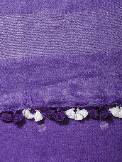 Purple linen dupatta Sarees & Stoles The Neem Tree Sonal Kabra Buy Shop online premium luxury fashion clothing natural fabrics sustainable organic hand made handcrafted artisans craftsmen